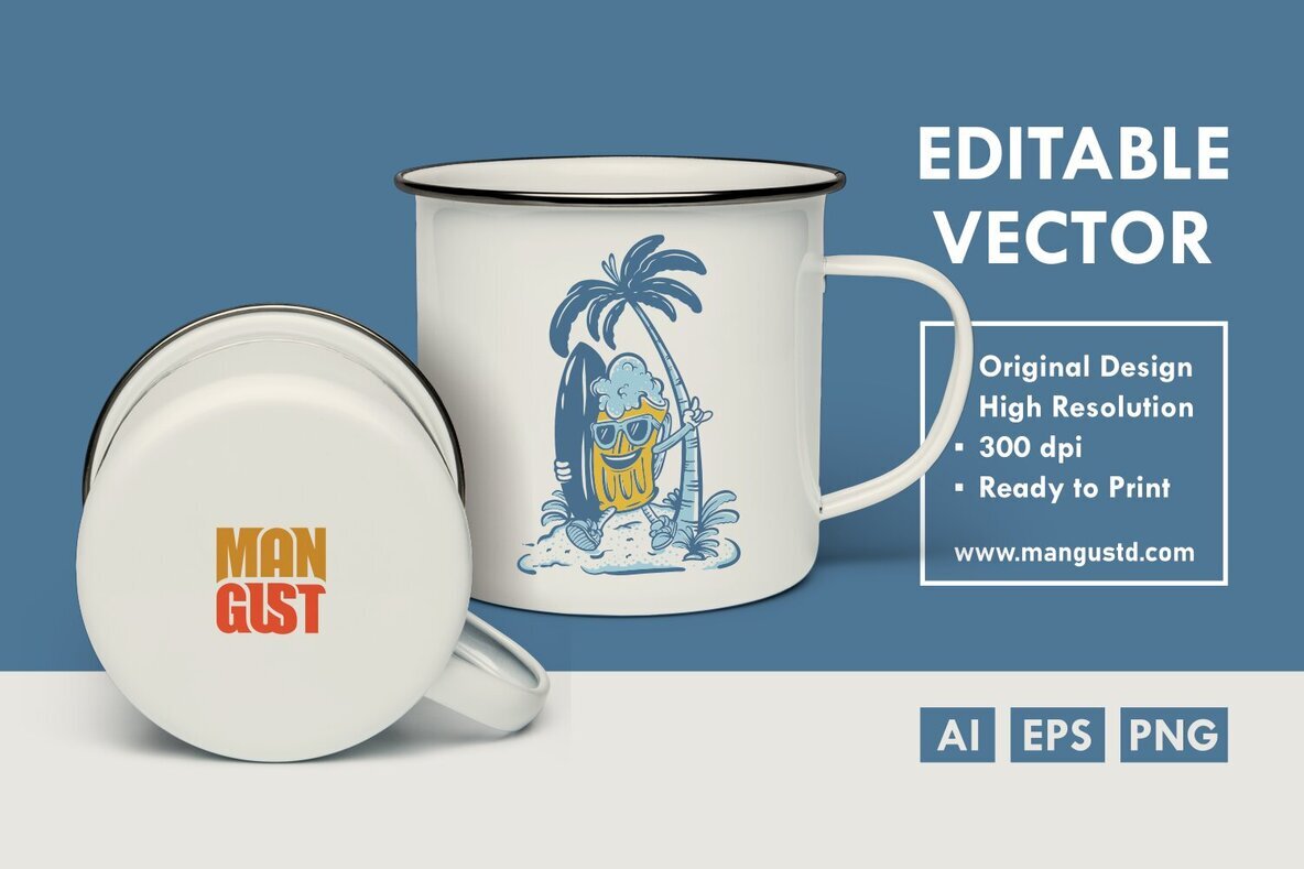 Surfing Beer in Summer Beach 3