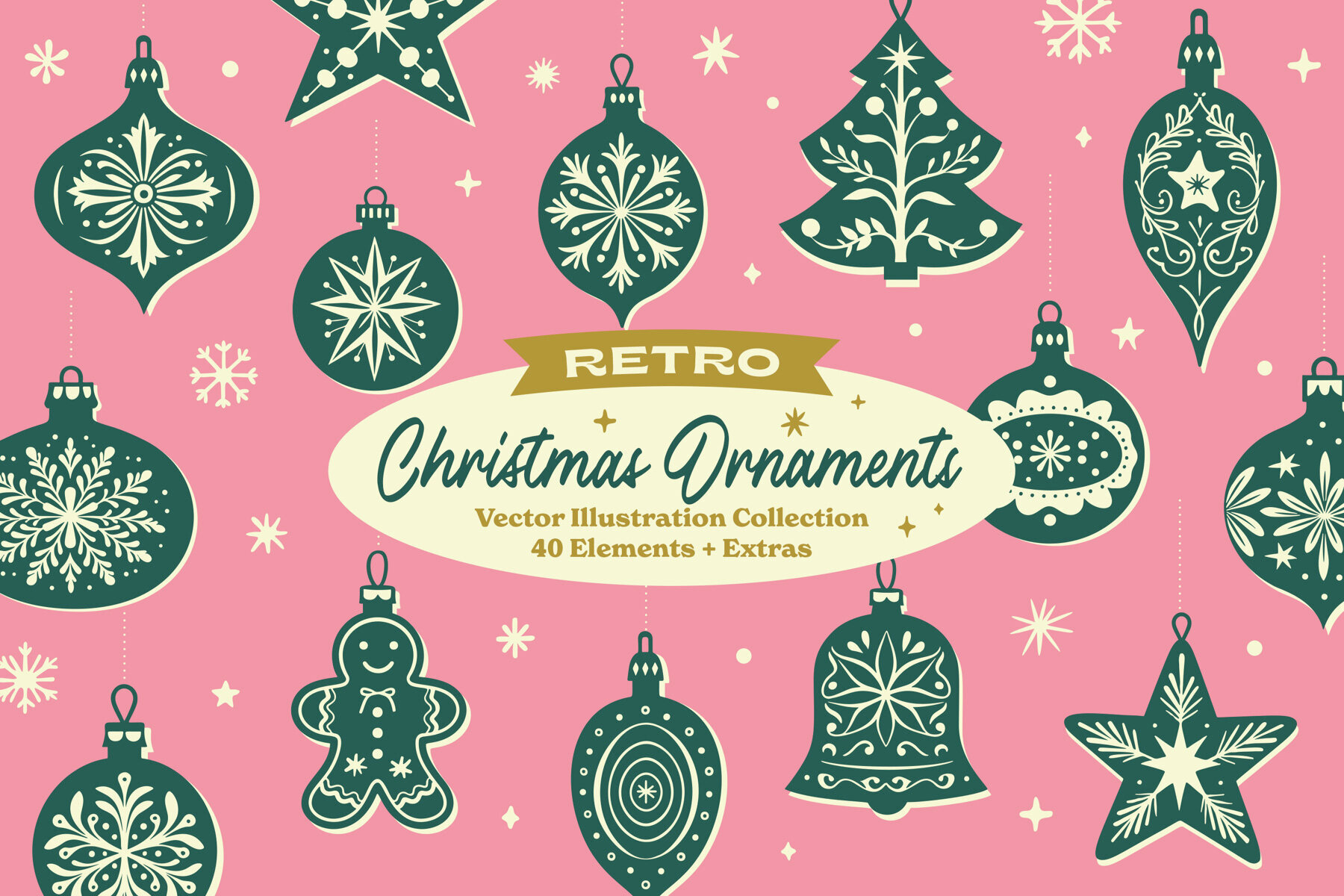 Retro Christmas Ornaments 1