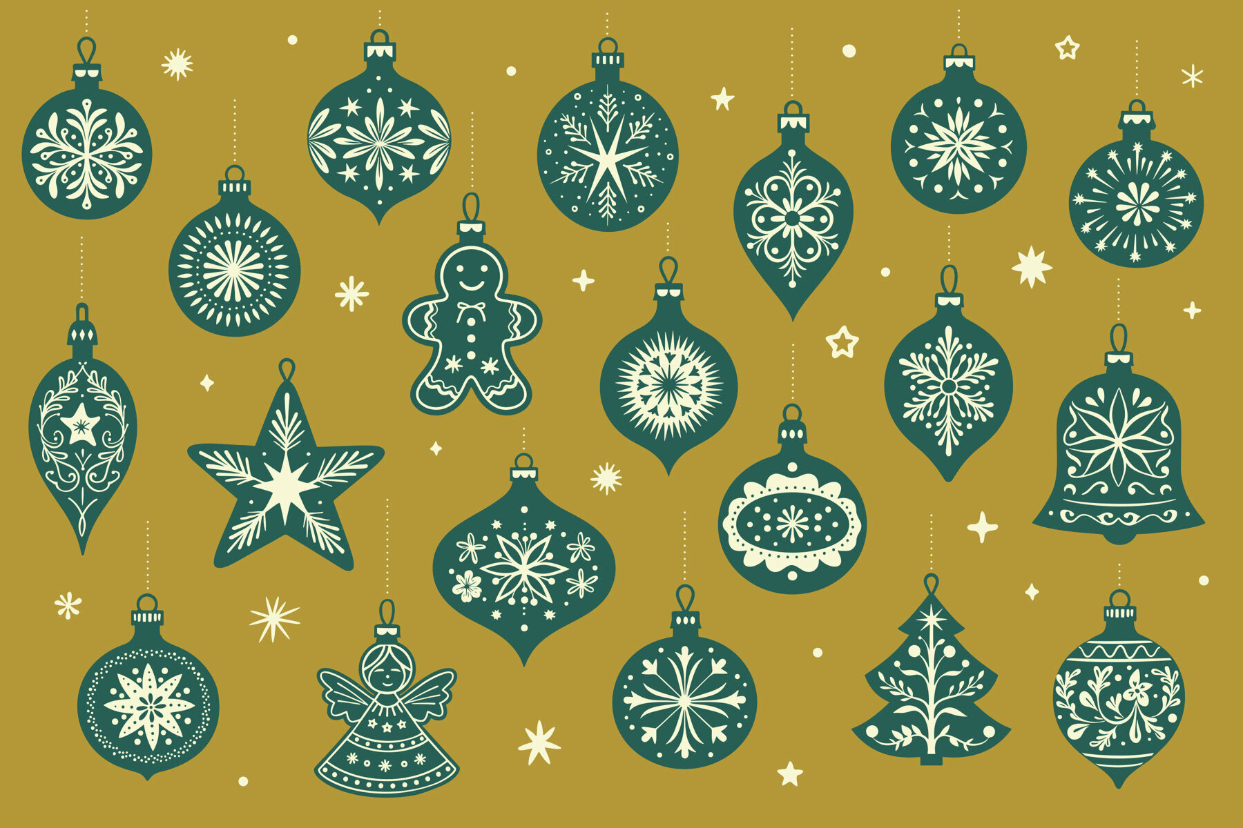 Retro Christmas Ornaments 3