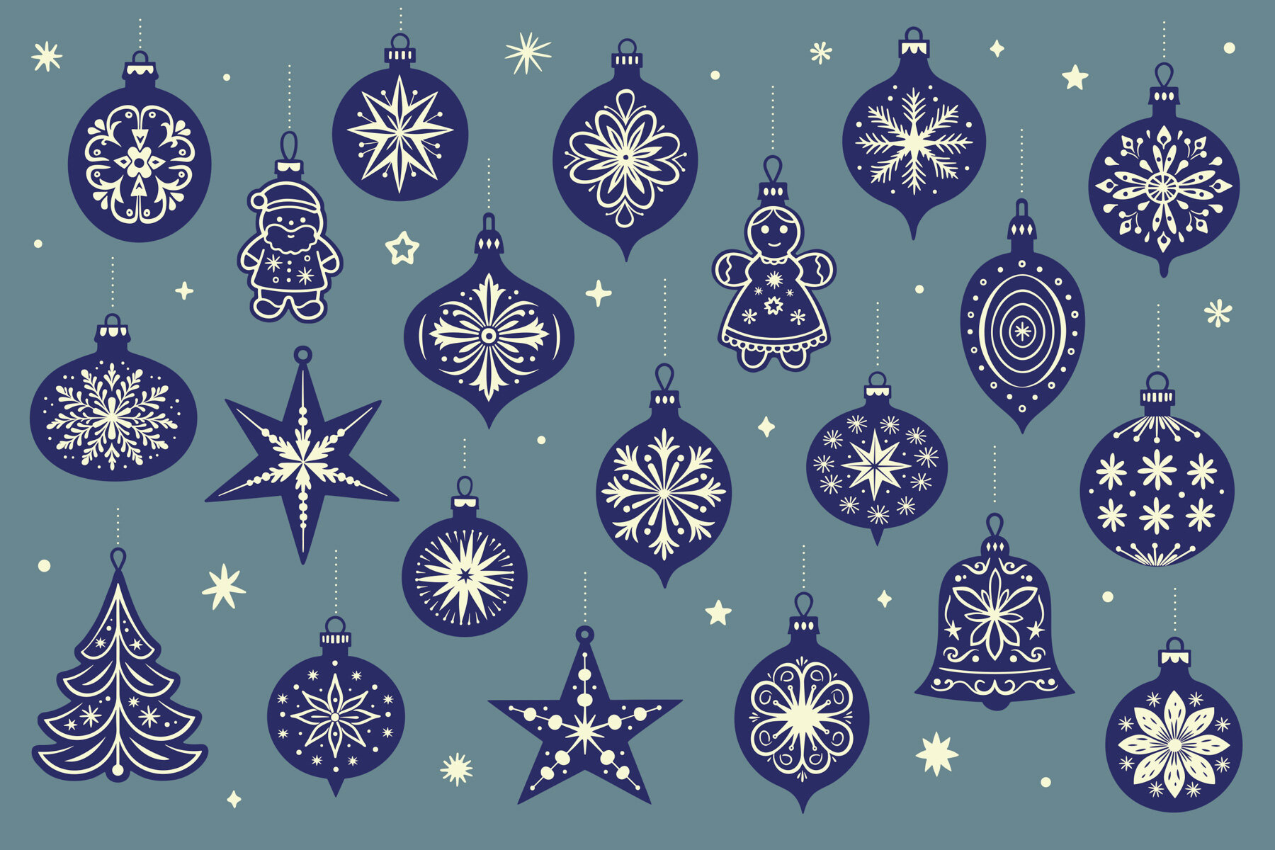 Retro Christmas Ornaments 6