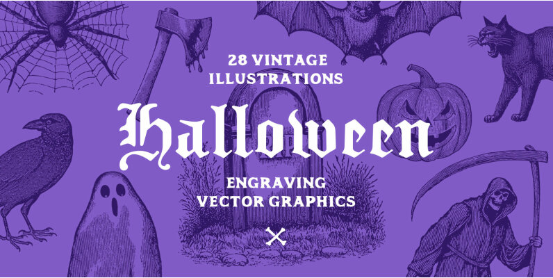 Vintage Halloween Illustrations