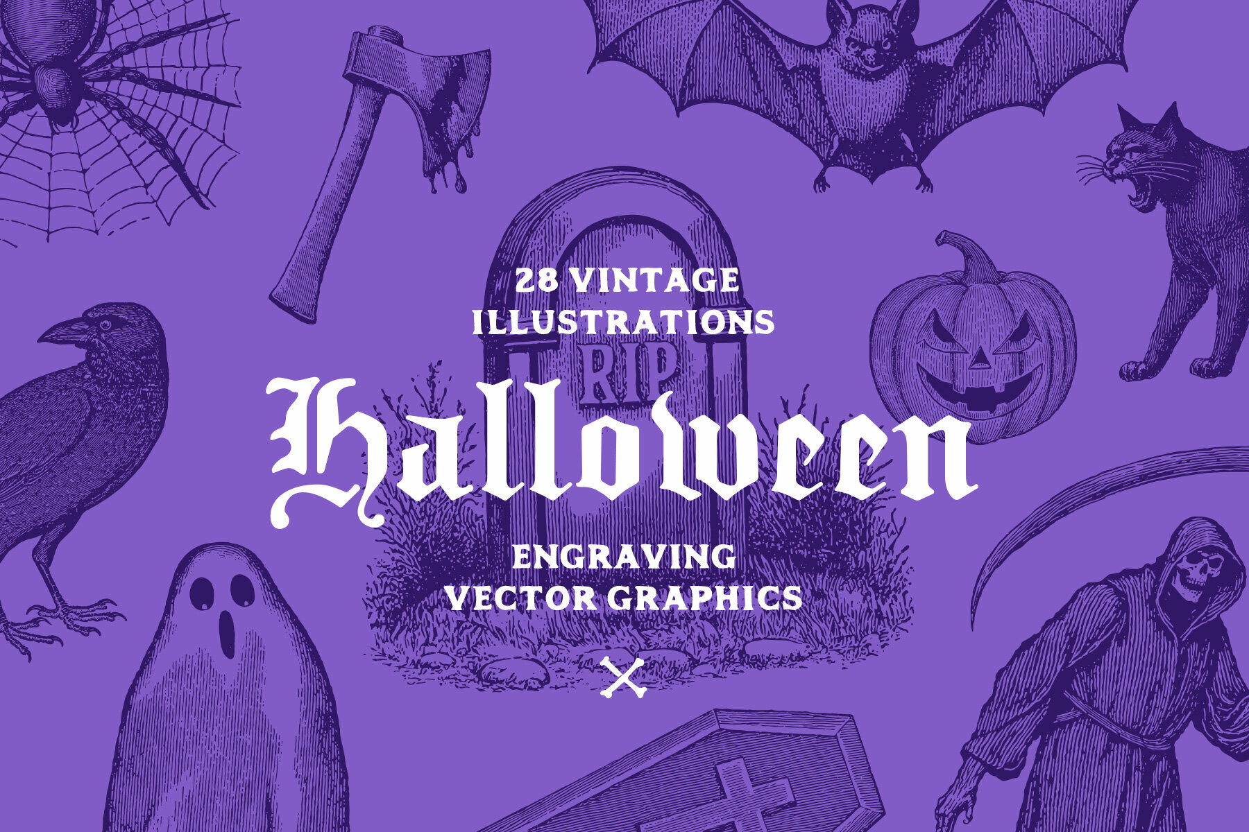 Vintage Halloween Illustrations 1