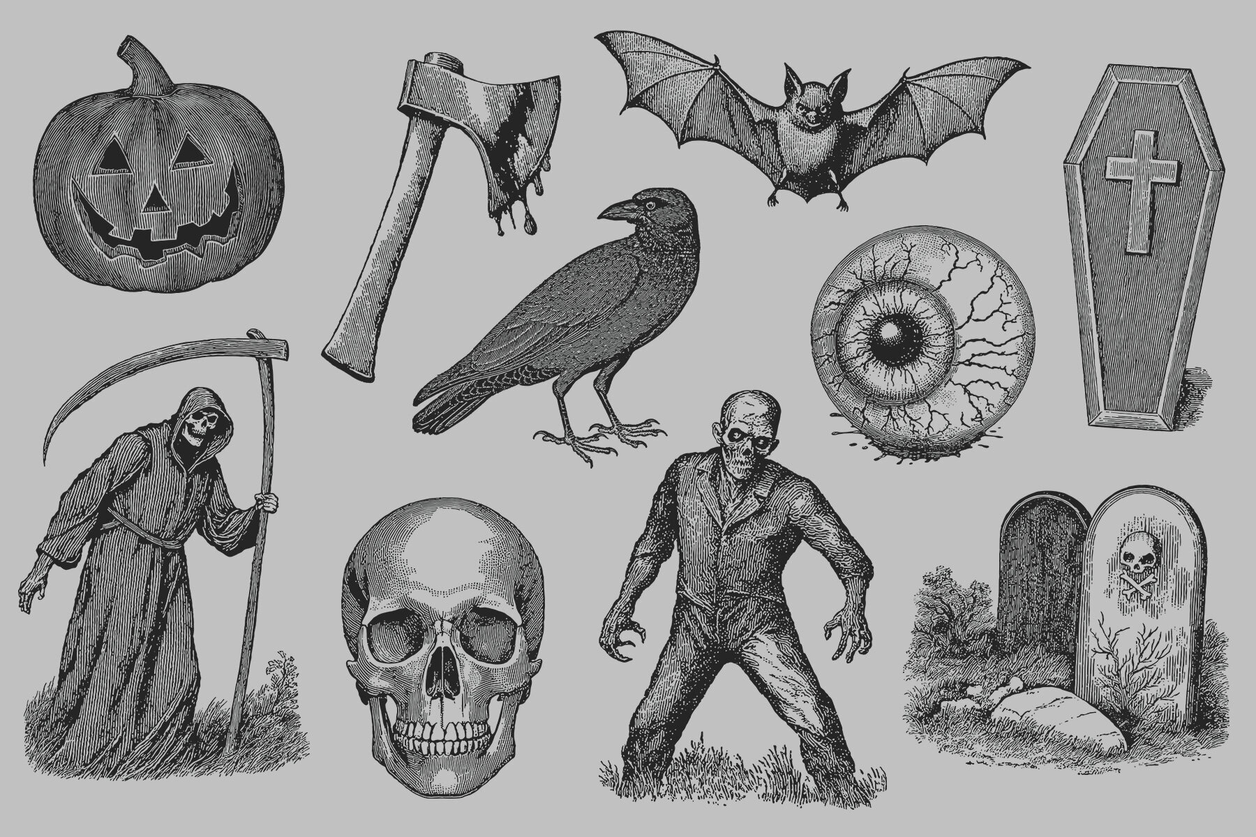 Vintage Halloween Illustrations 3