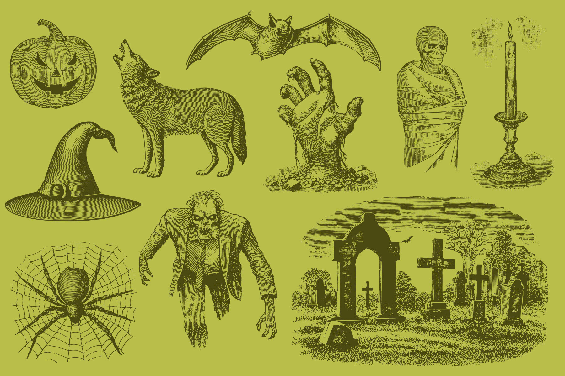 Vintage Halloween Illustrations 4