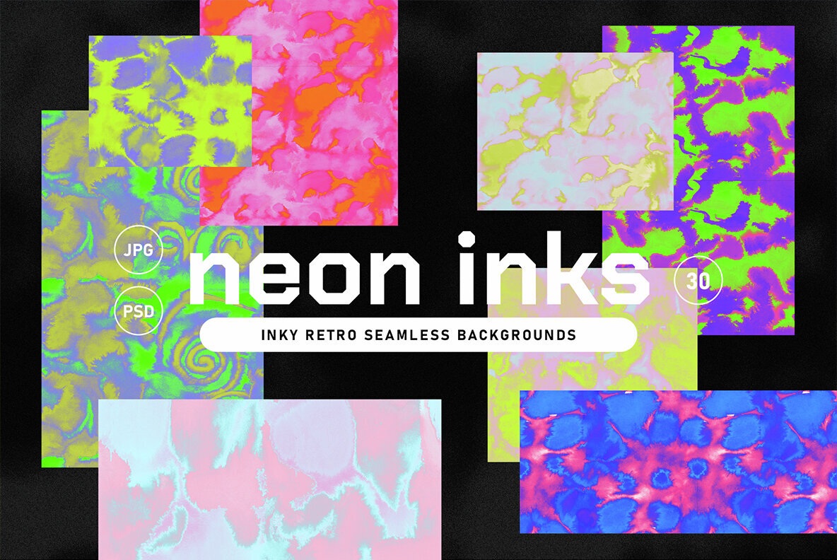Neon Inks Retro Textures 1
