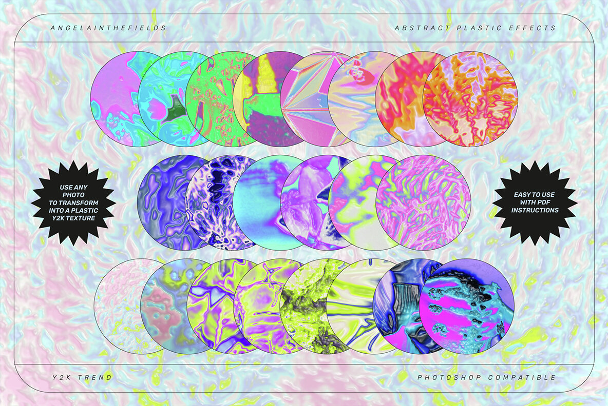 Y2K Textures PSD Action Kit 6