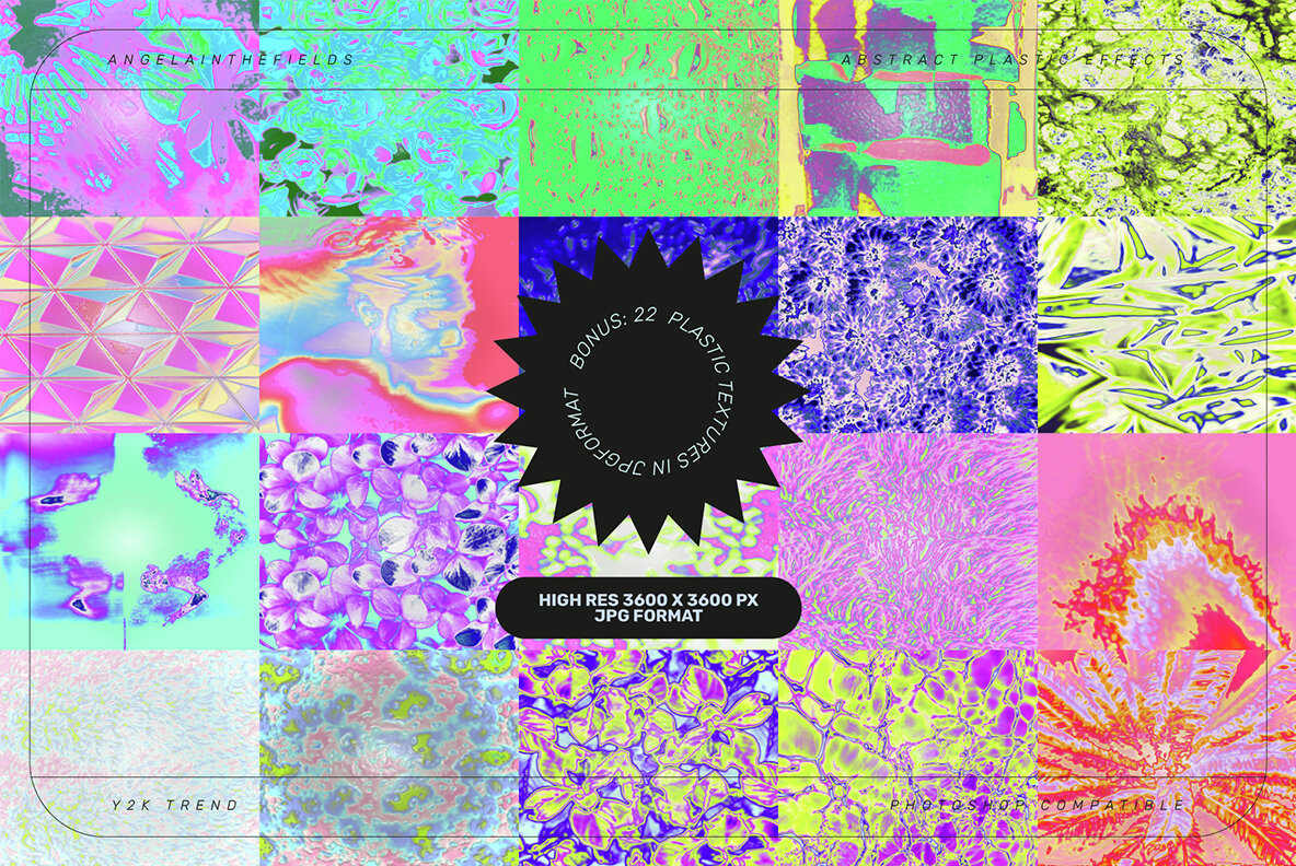 Y2K Textures PSD Action Kit 10