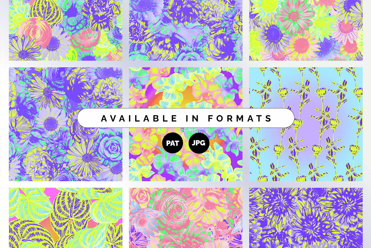 Neon Floral Maximalist Patterns 3