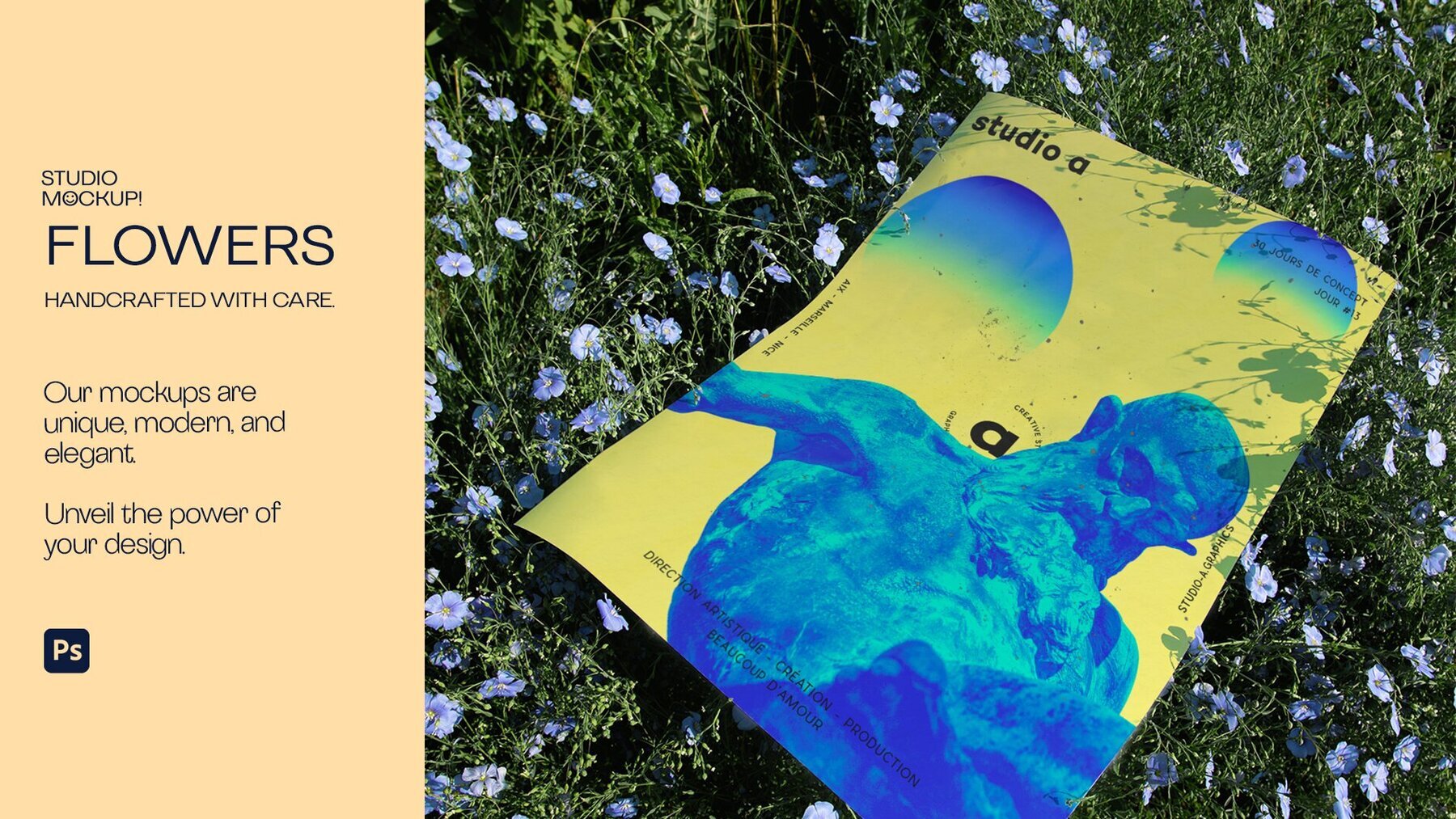 ARLES SERIES   A2 Flowers Poster Mockup Graphics 2