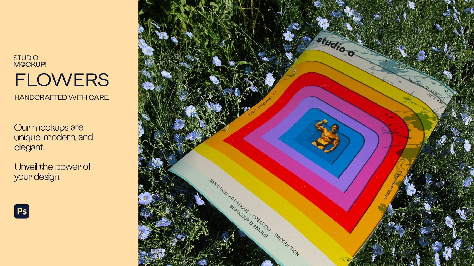 ARLES SERIES   A2 Flowers Poster Mockup Graphics 3