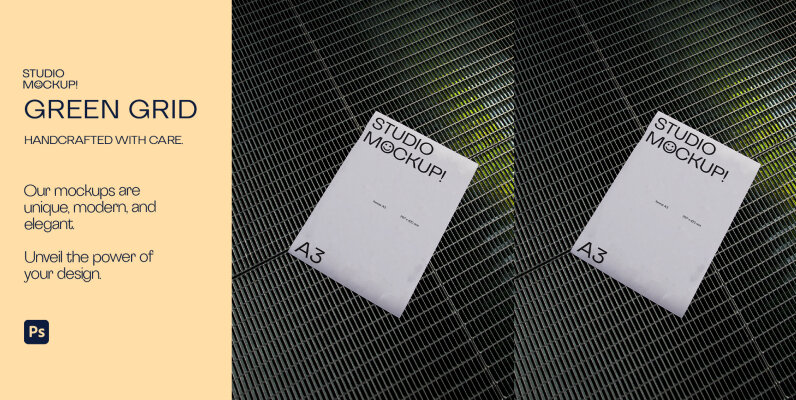 ARLES SERIES   A3 REFLECTO Grid Poster Mockup Graphics