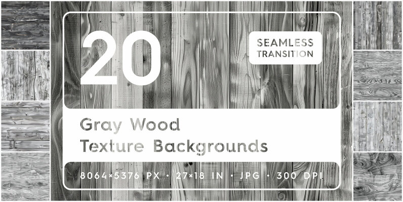 20 Gray Wood Texture Backgrounds