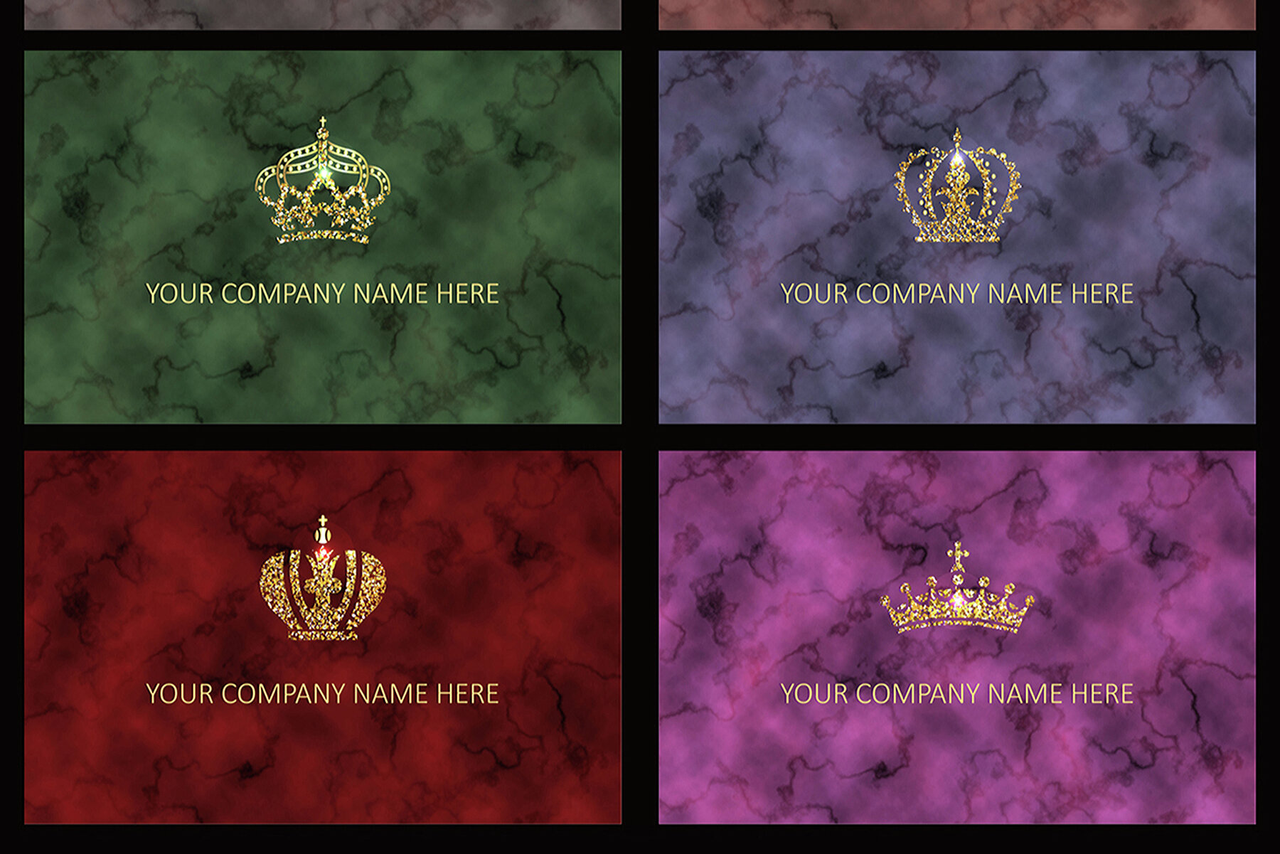 Set of Gold Silver and Black White Crown Icons 11