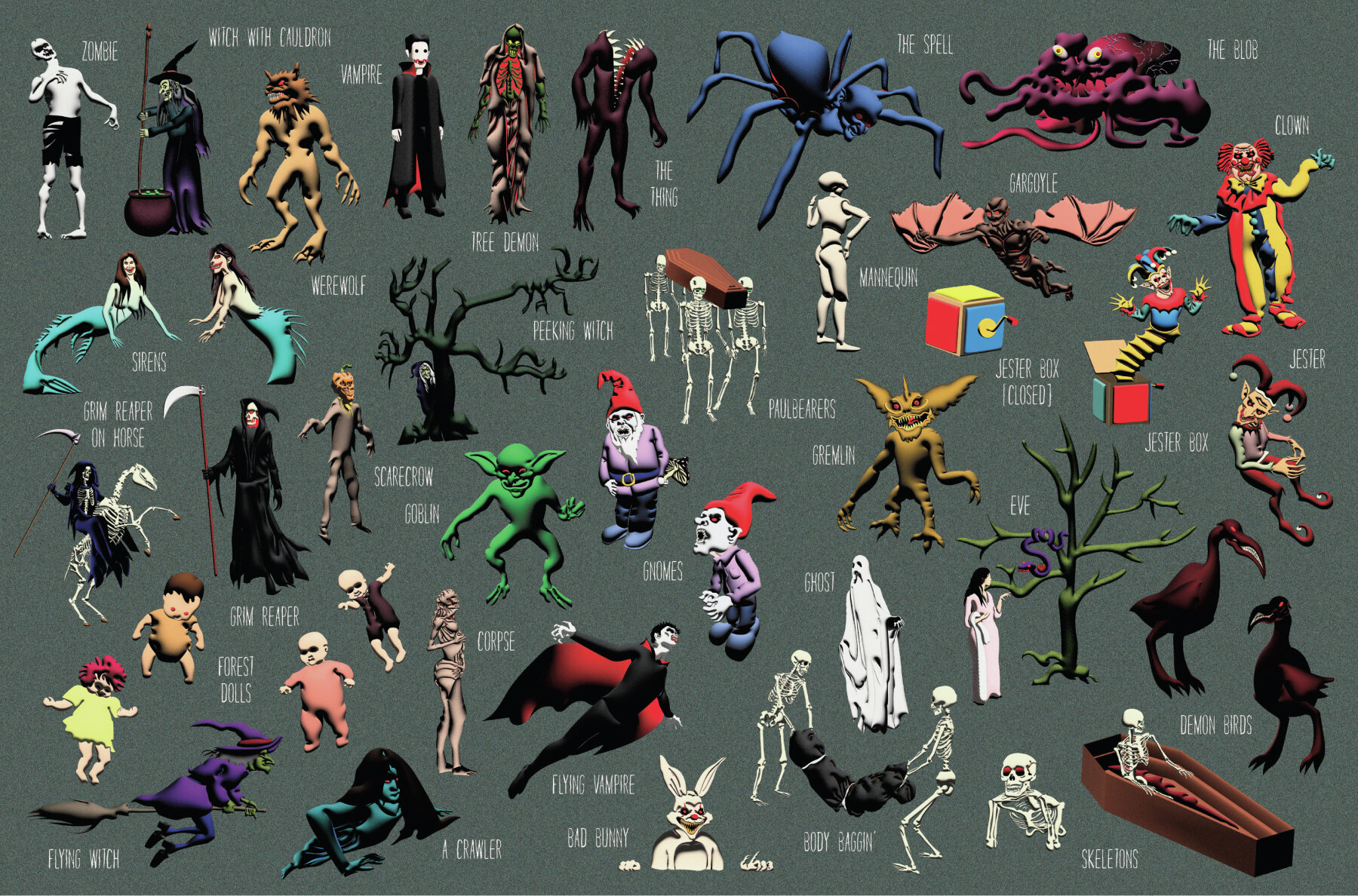 Halloween 3D Characters 8