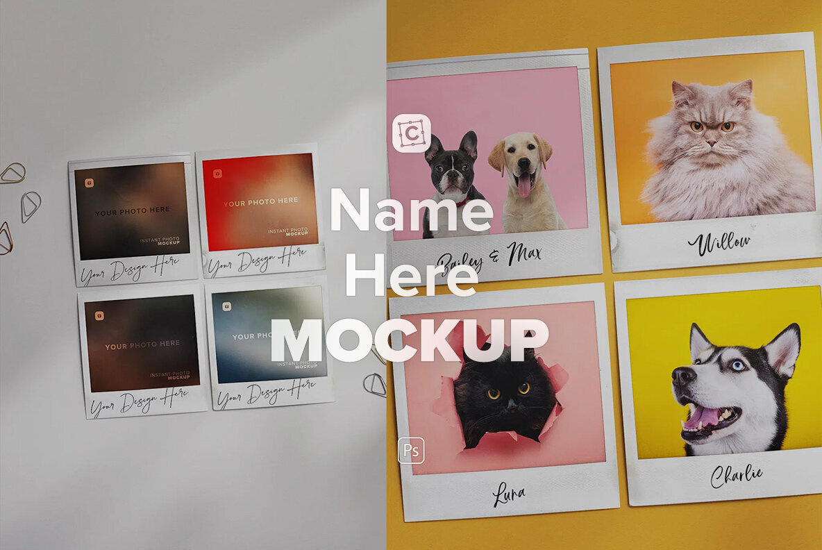 Diagonal Layout 4 Instant Photos 1