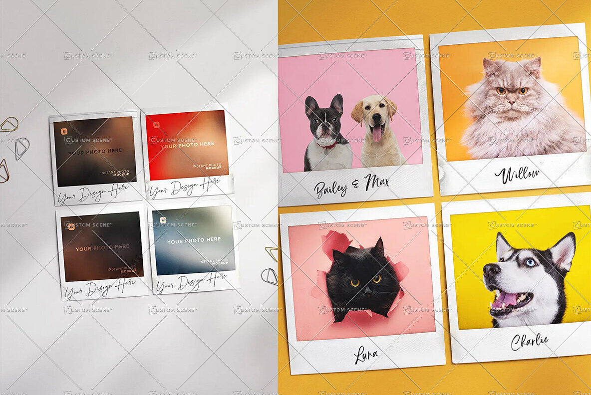 Diagonal Layout 4 Instant Photos 2