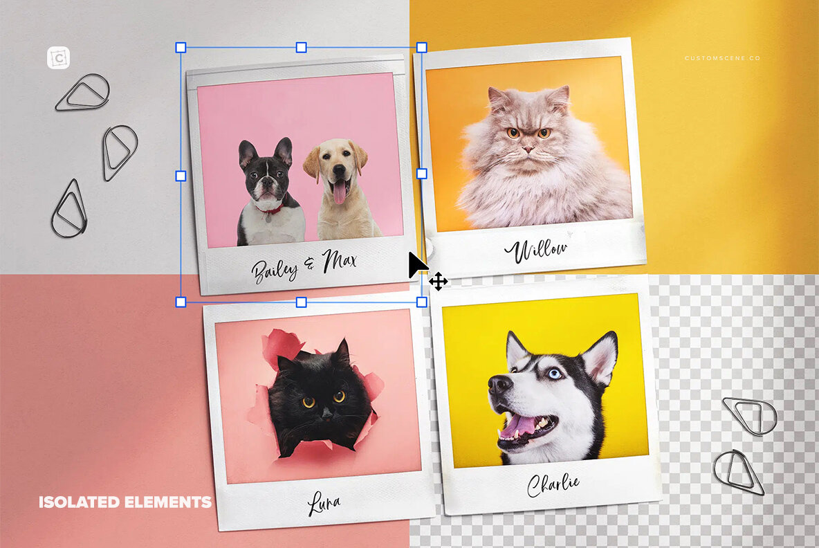 Diagonal Layout 4 Instant Photos 4