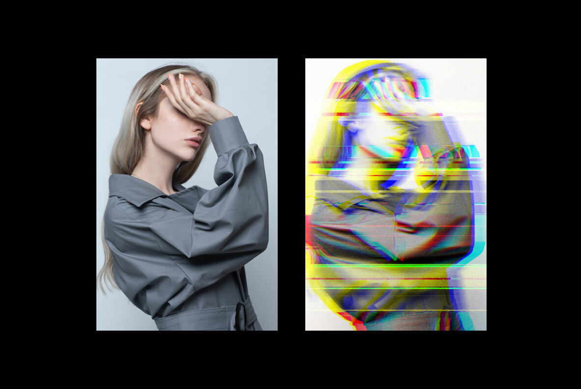 Offset Printing Glitching Photo Effect 2