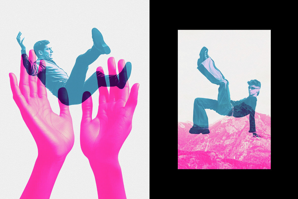 Grunge Duotone Overprint Photo Effect 2