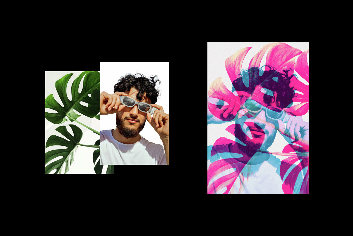 Grunge Duotone Overprint Photo Effect 4