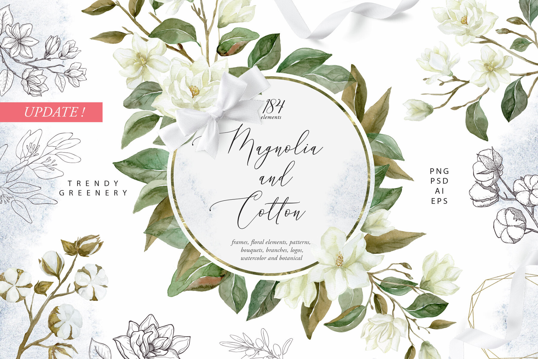 White Magnolia and Cotton Wedding Designs 1