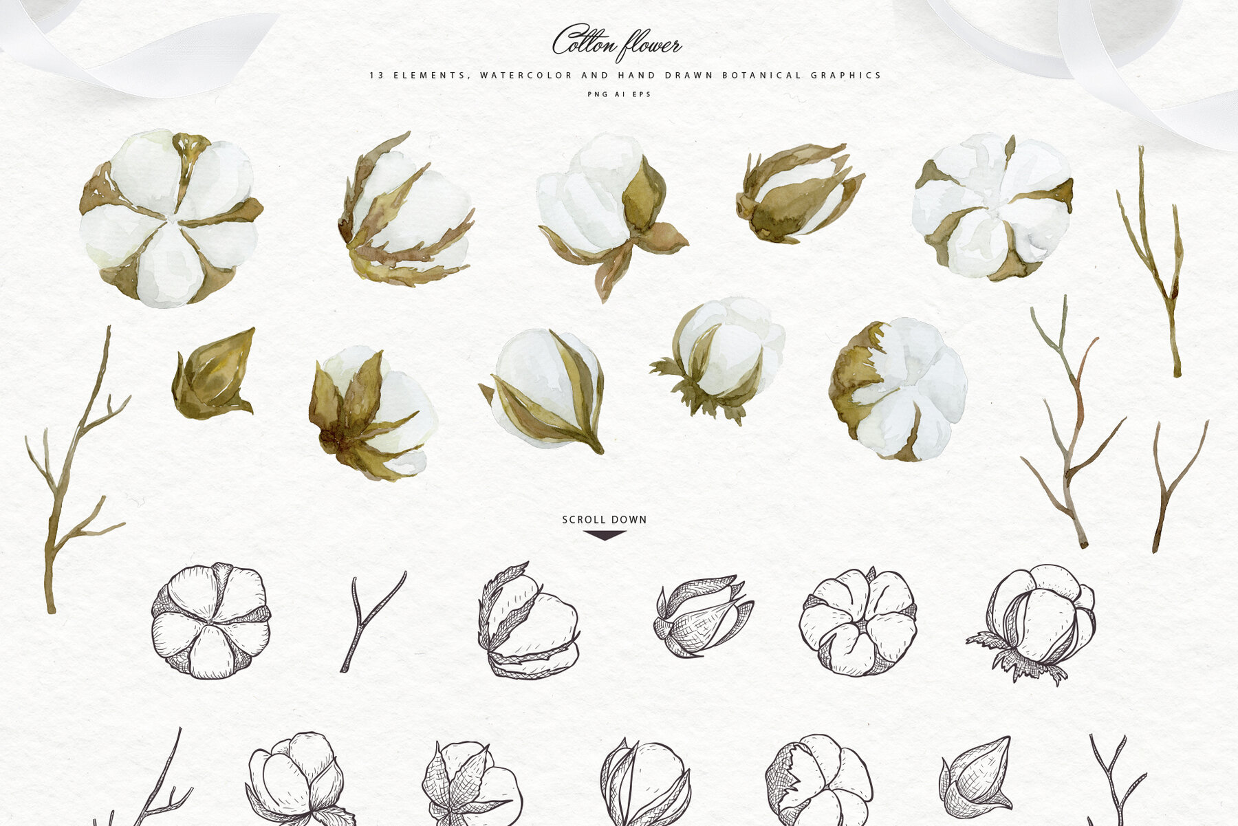 White Magnolia and Cotton Wedding Designs 6