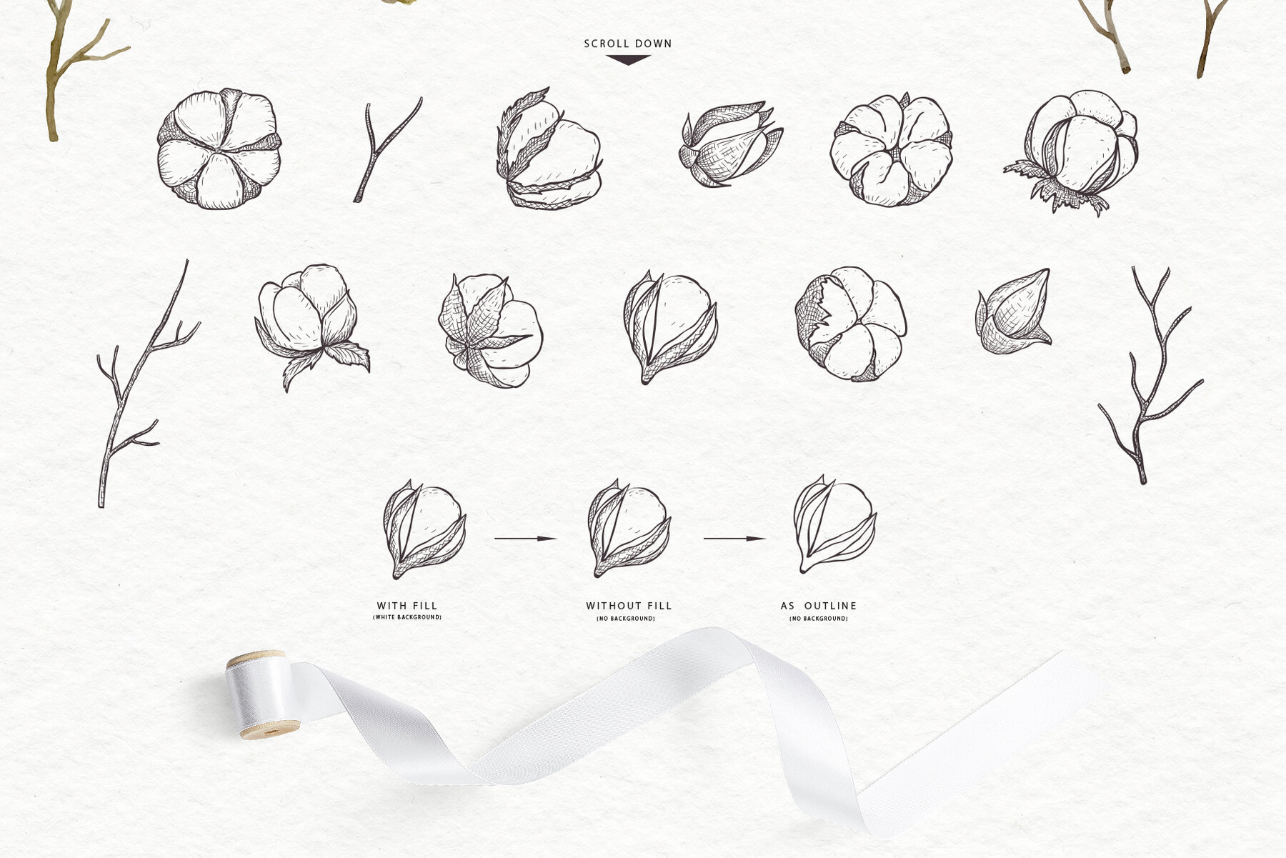 White Magnolia and Cotton Wedding Designs 7