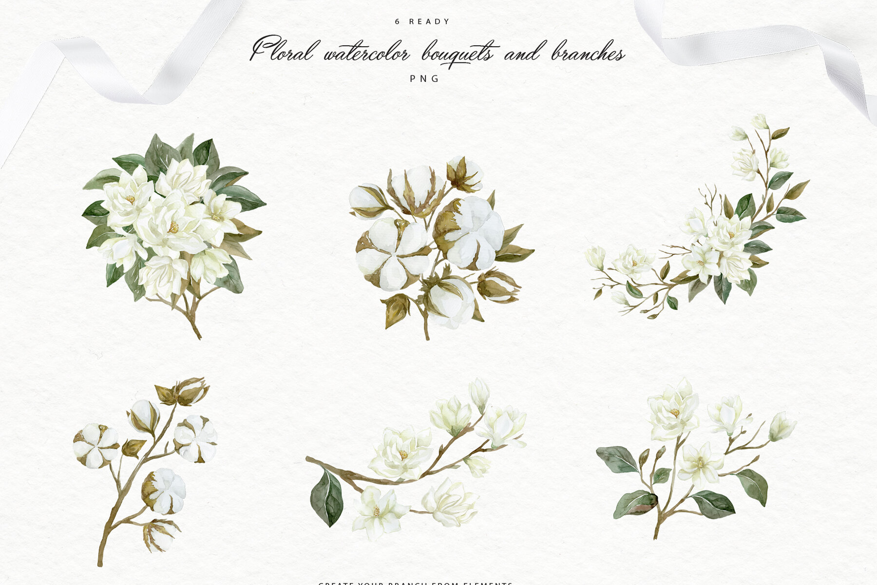White Magnolia and Cotton Wedding Designs 8