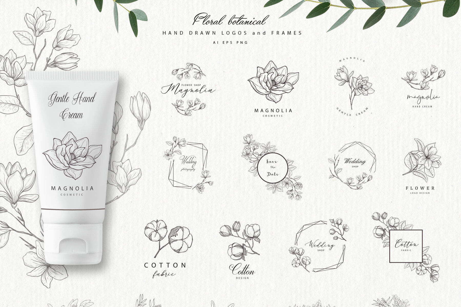 White Magnolia and Cotton Wedding Designs 14