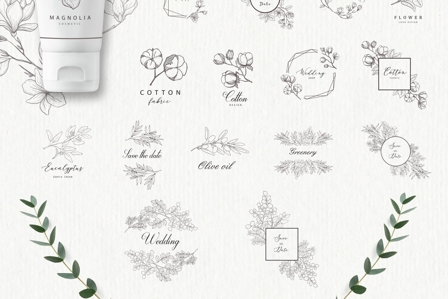 White Magnolia and Cotton Wedding Designs 15