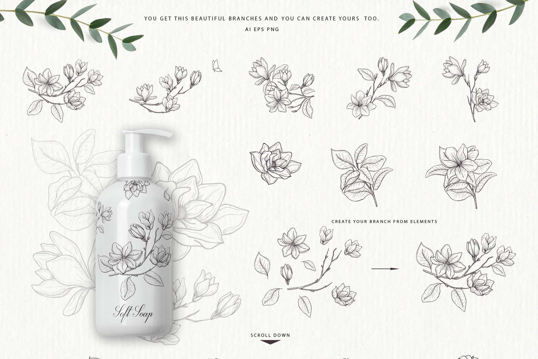 White Magnolia and Cotton Wedding Designs 16