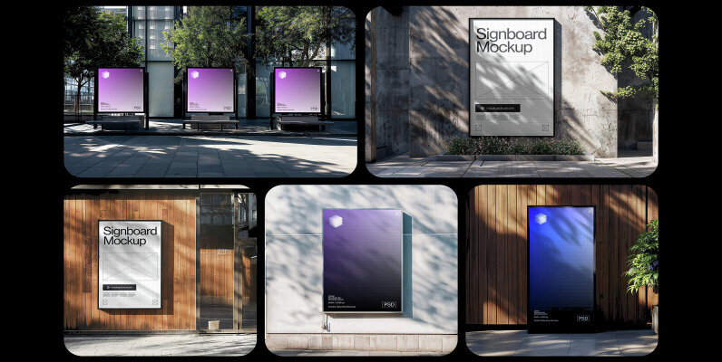 Signboard Advertising Mockups