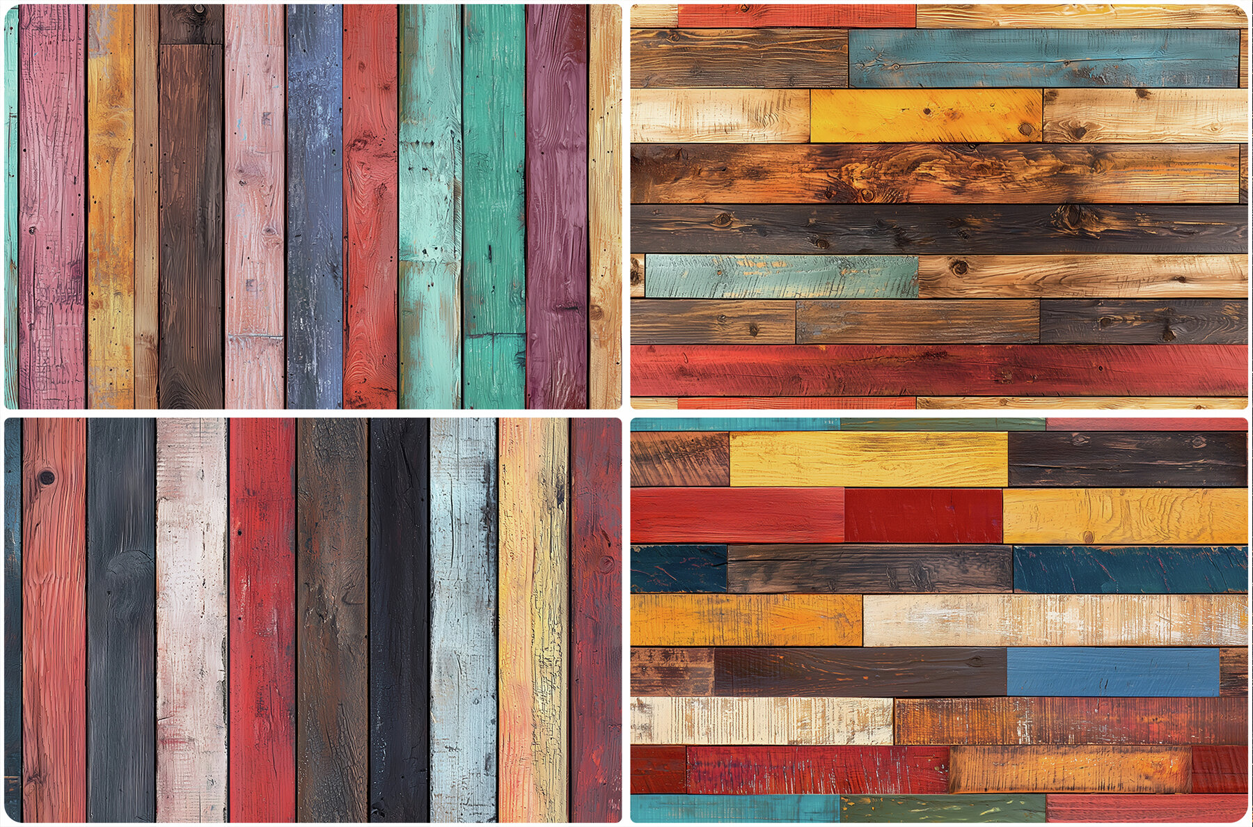 20 Multi Colored Planks Texture Backgrounds 4