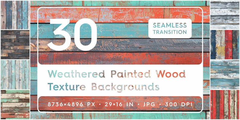 30 Weathered Painted Wood Texture Backgrounds