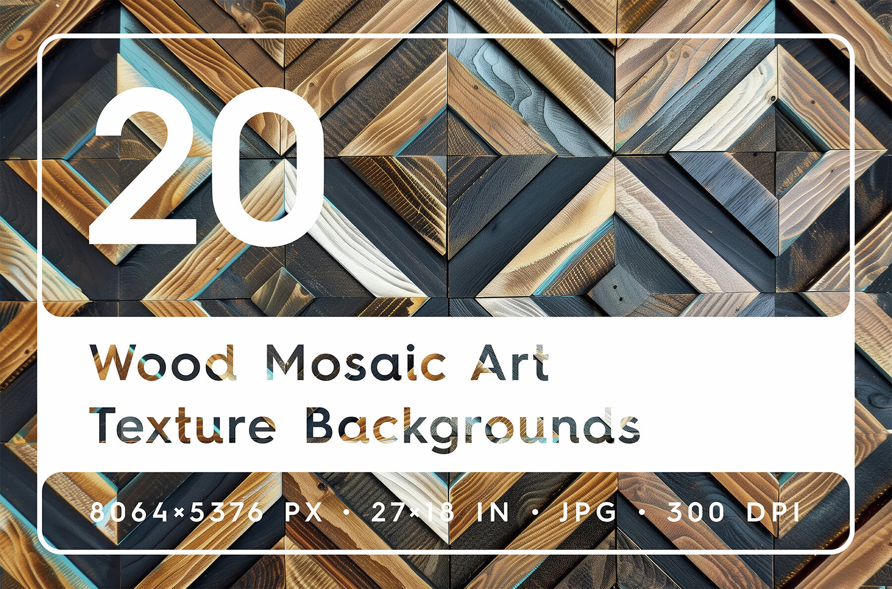 20 Wood Mosaic Art Texture Backgrounds 1