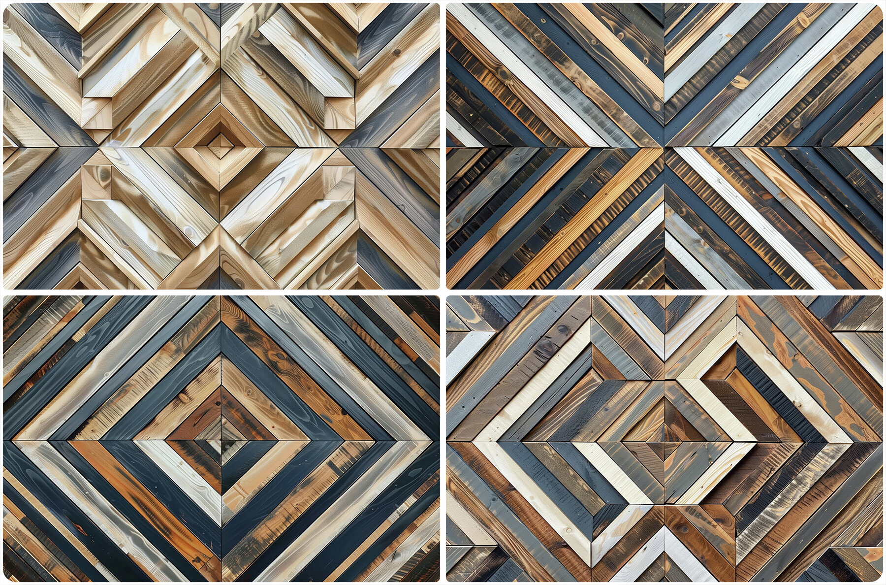 20 Wood Mosaic Art Texture Backgrounds 3