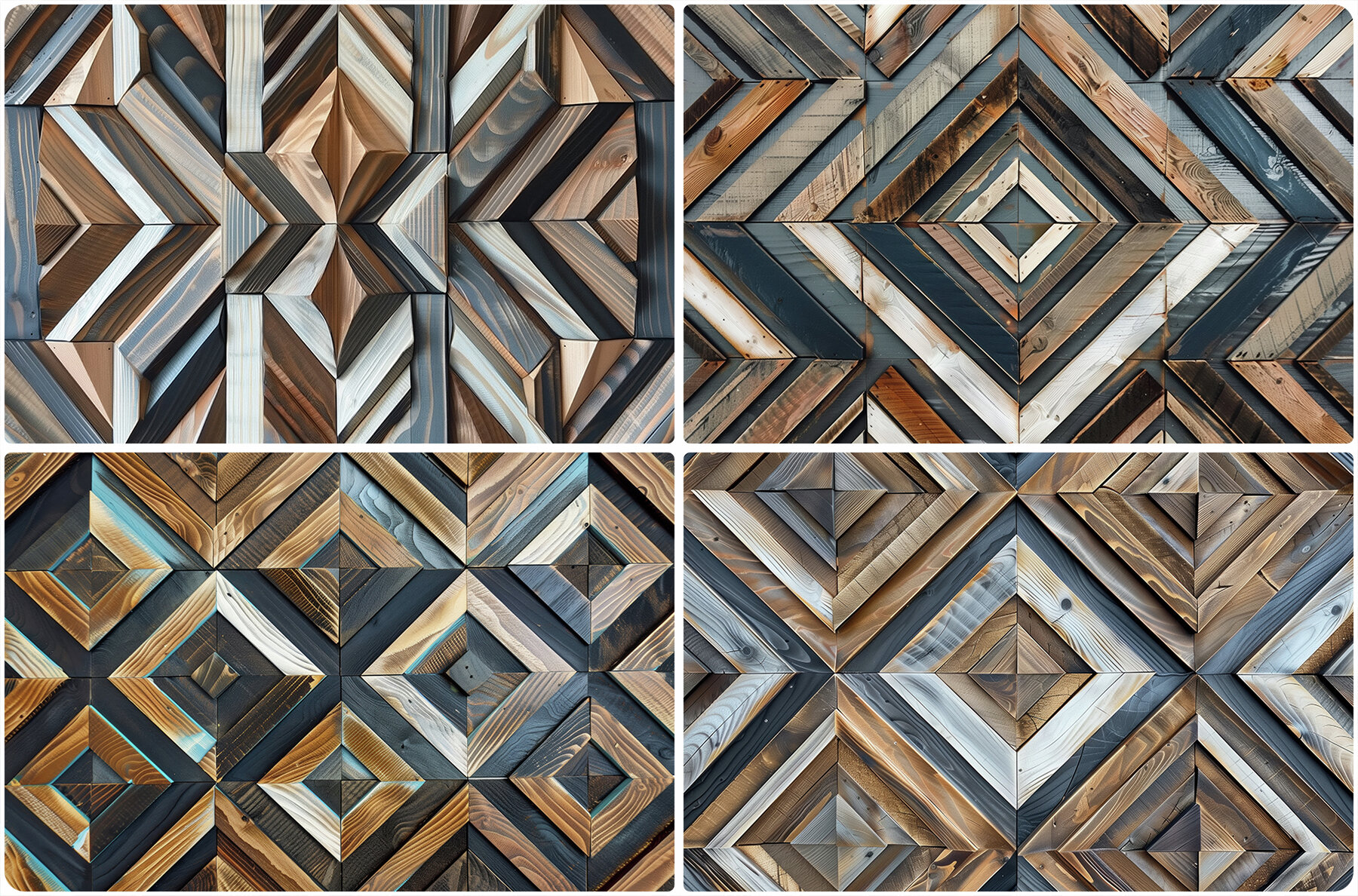 20 Wood Mosaic Art Texture Backgrounds 4