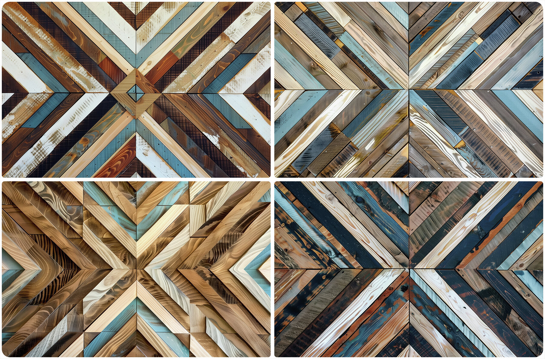 20 Wood Mosaic Art Texture Backgrounds 5