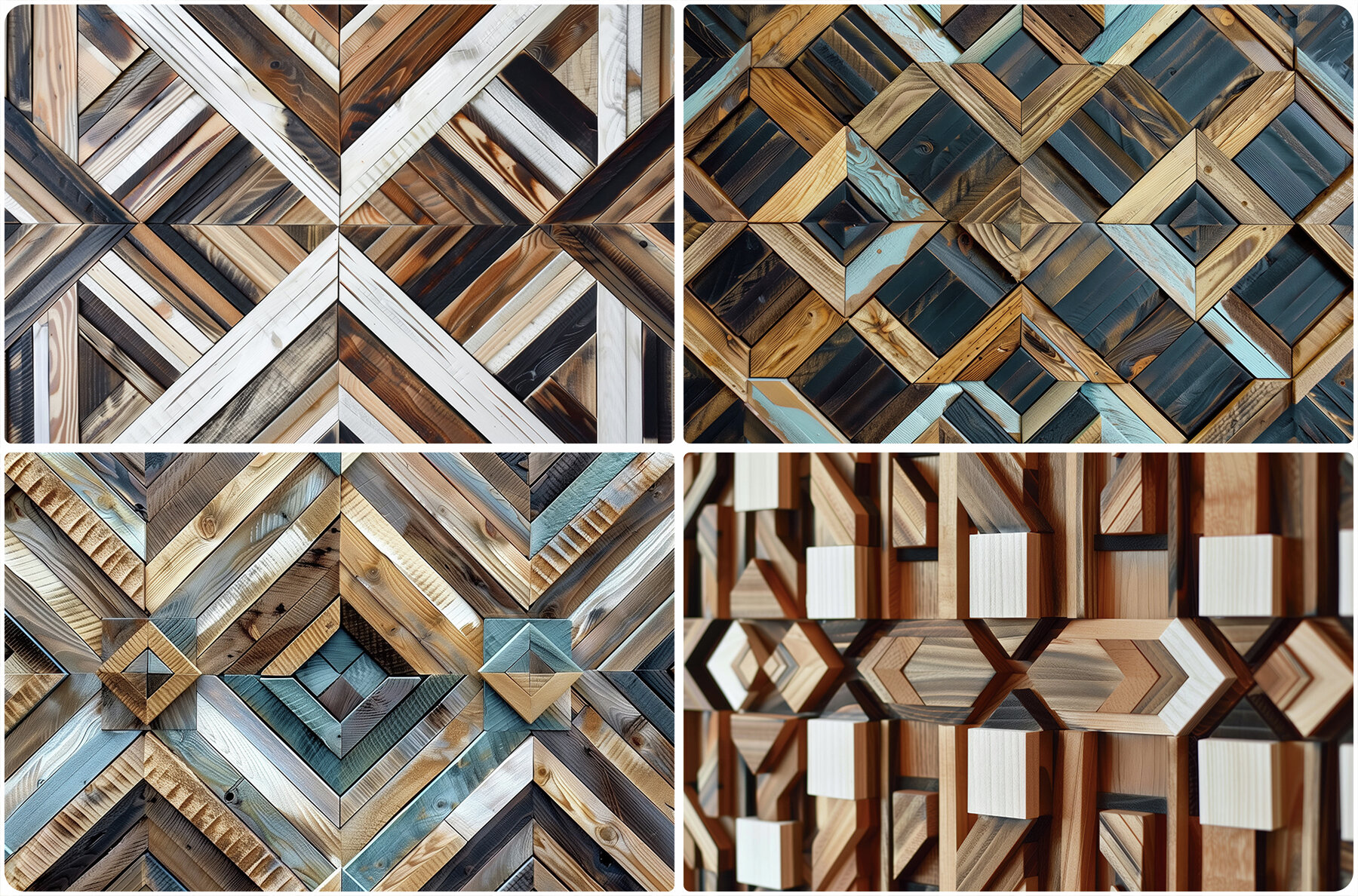 20 Wood Mosaic Art Texture Backgrounds 6