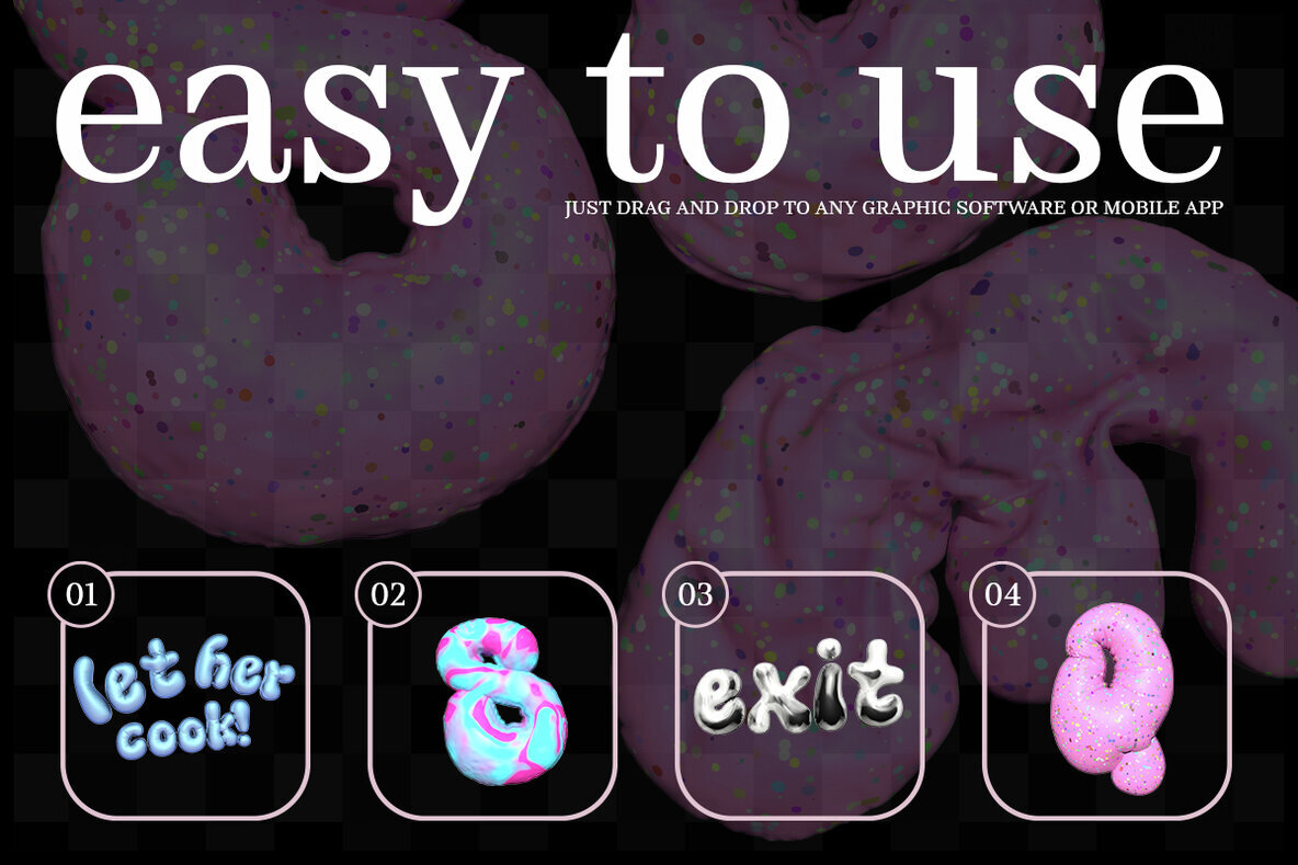 Inflated Stickers 02   3D Letters 2