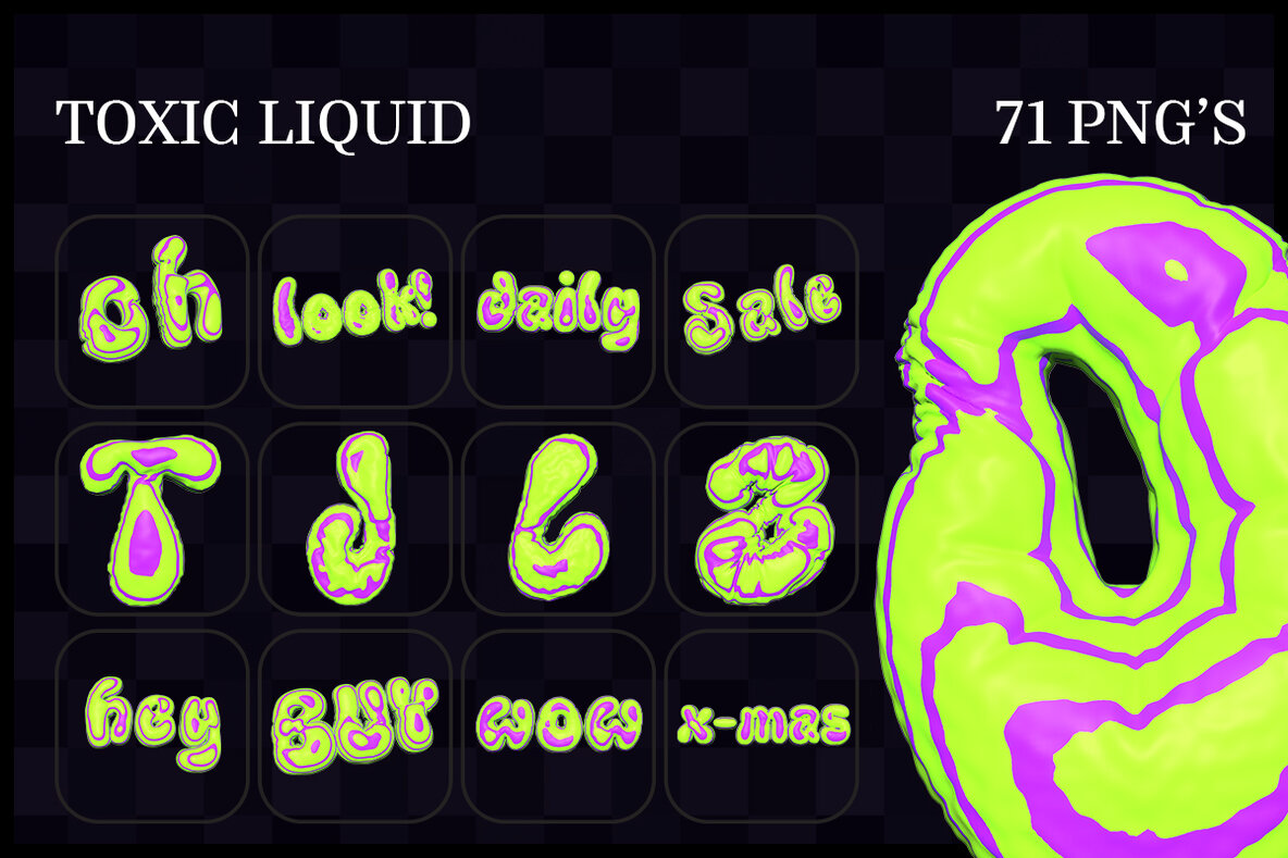 Inflated Stickers 02   3D Letters 6