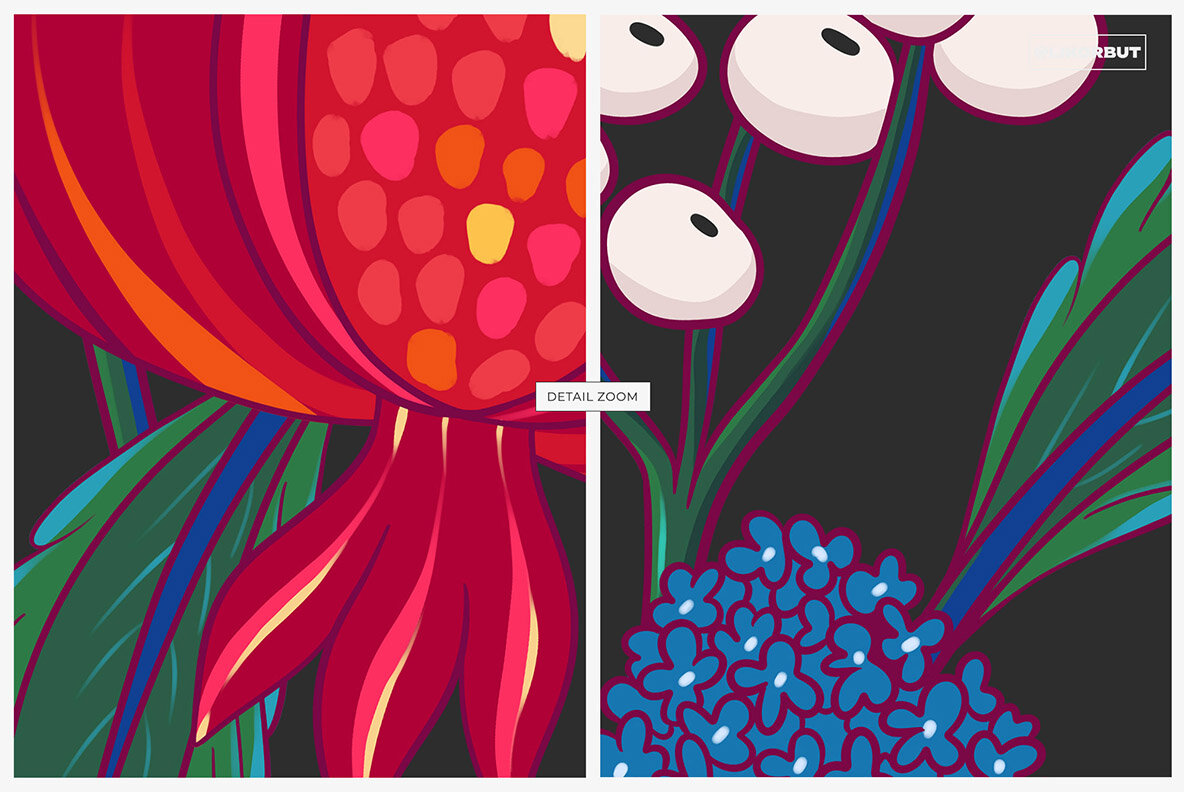 Pomegranate Floral Oriental Pattern 5