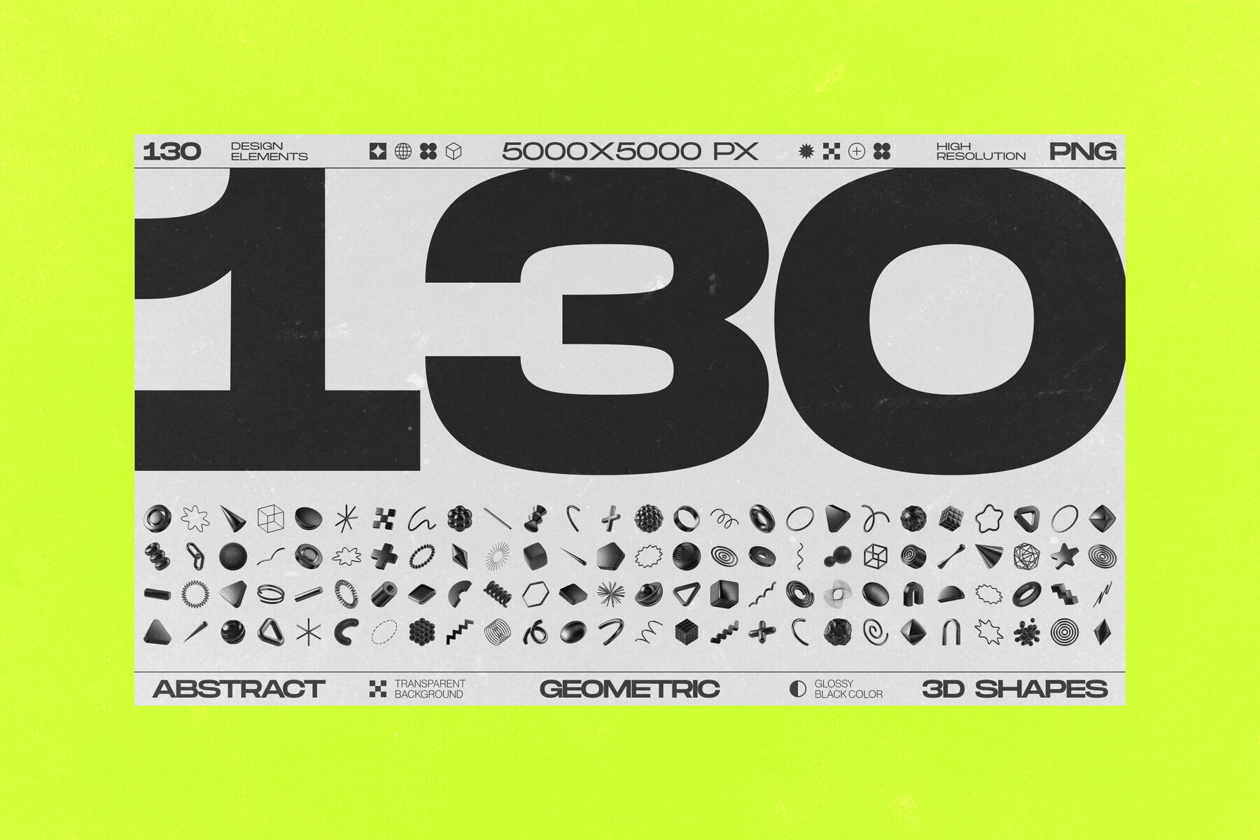 130 Black 3D Elements Collection Vol 1 2