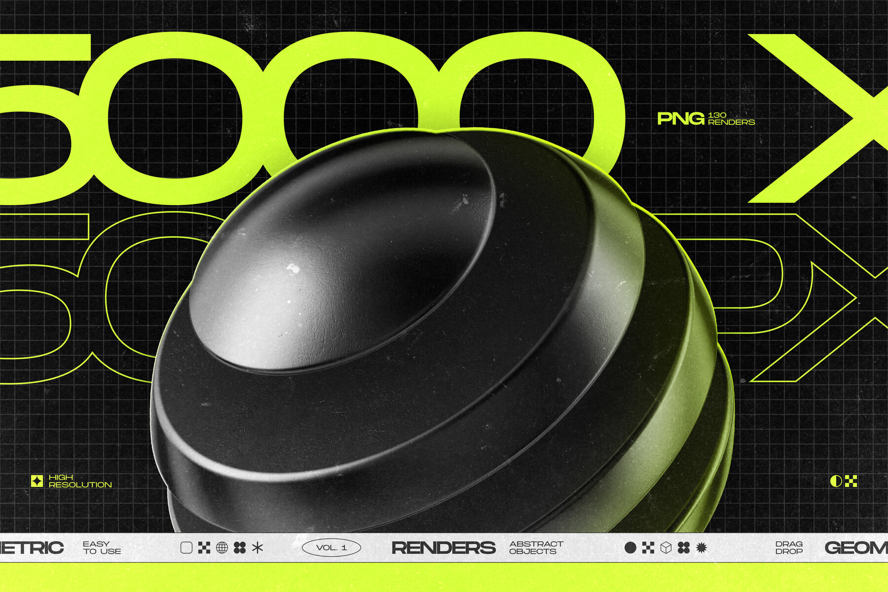 130 Black 3D Elements Collection Vol 1 4