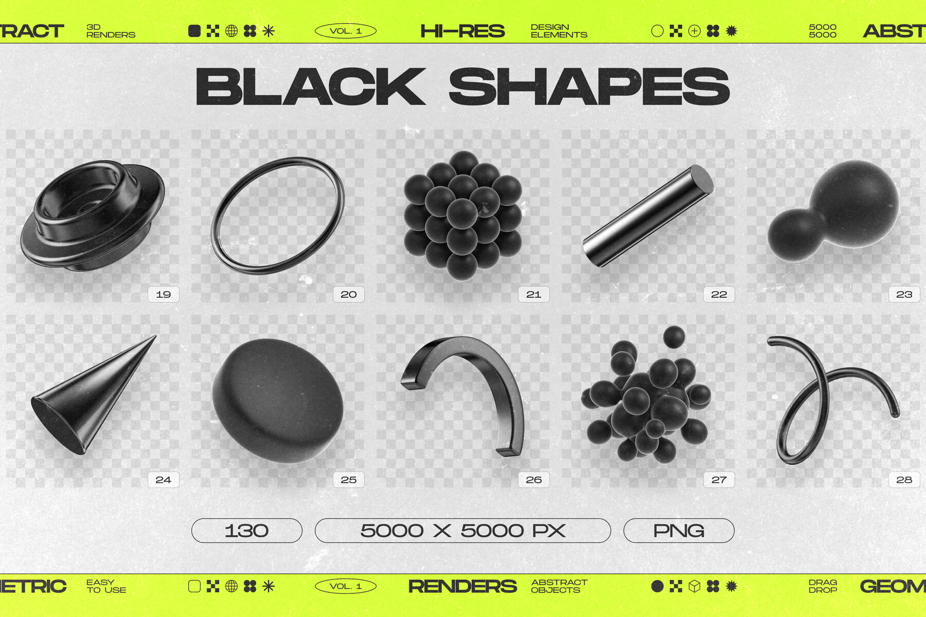 130 Black 3D Elements Collection Vol 1 5