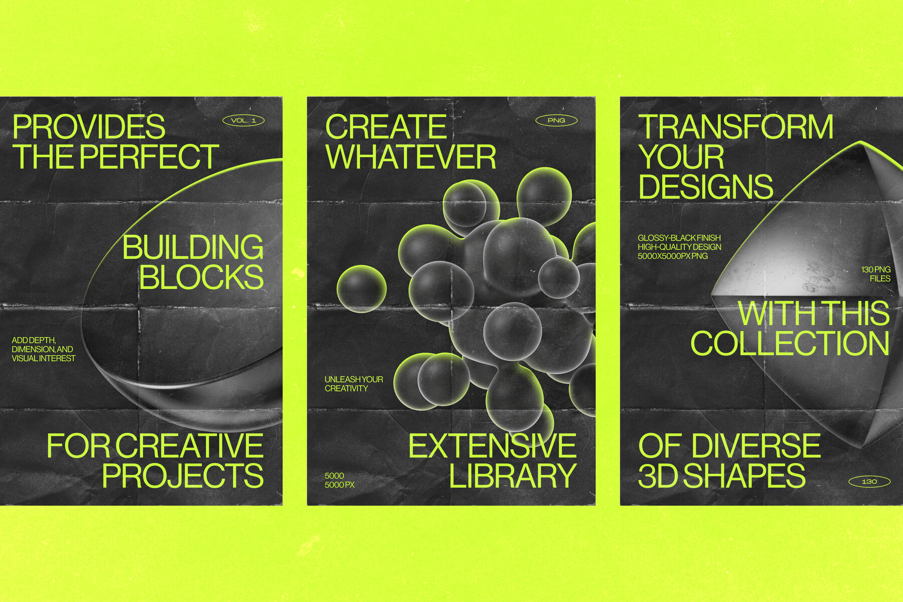 130 Black 3D Elements Collection Vol 1 6