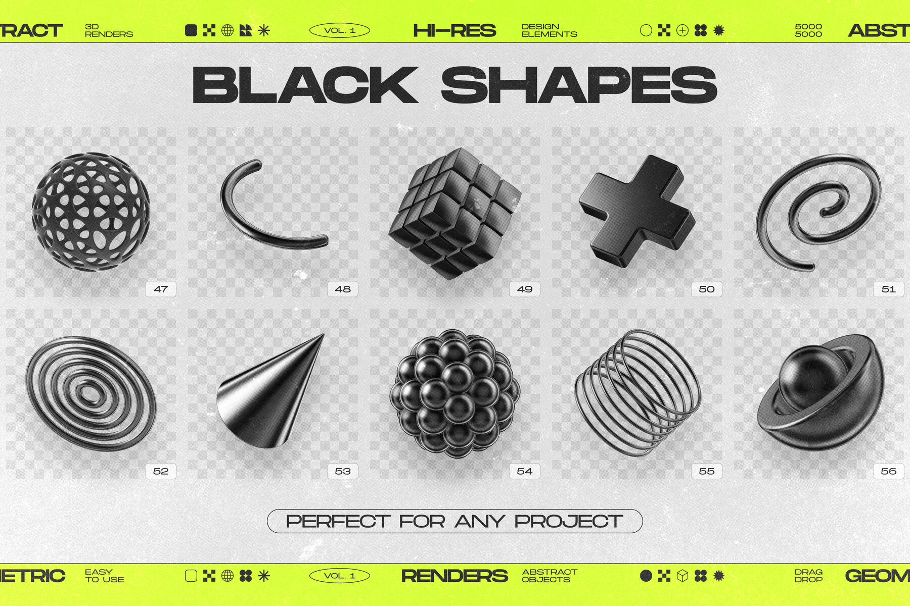 130 Black 3D Elements Collection Vol 1 9