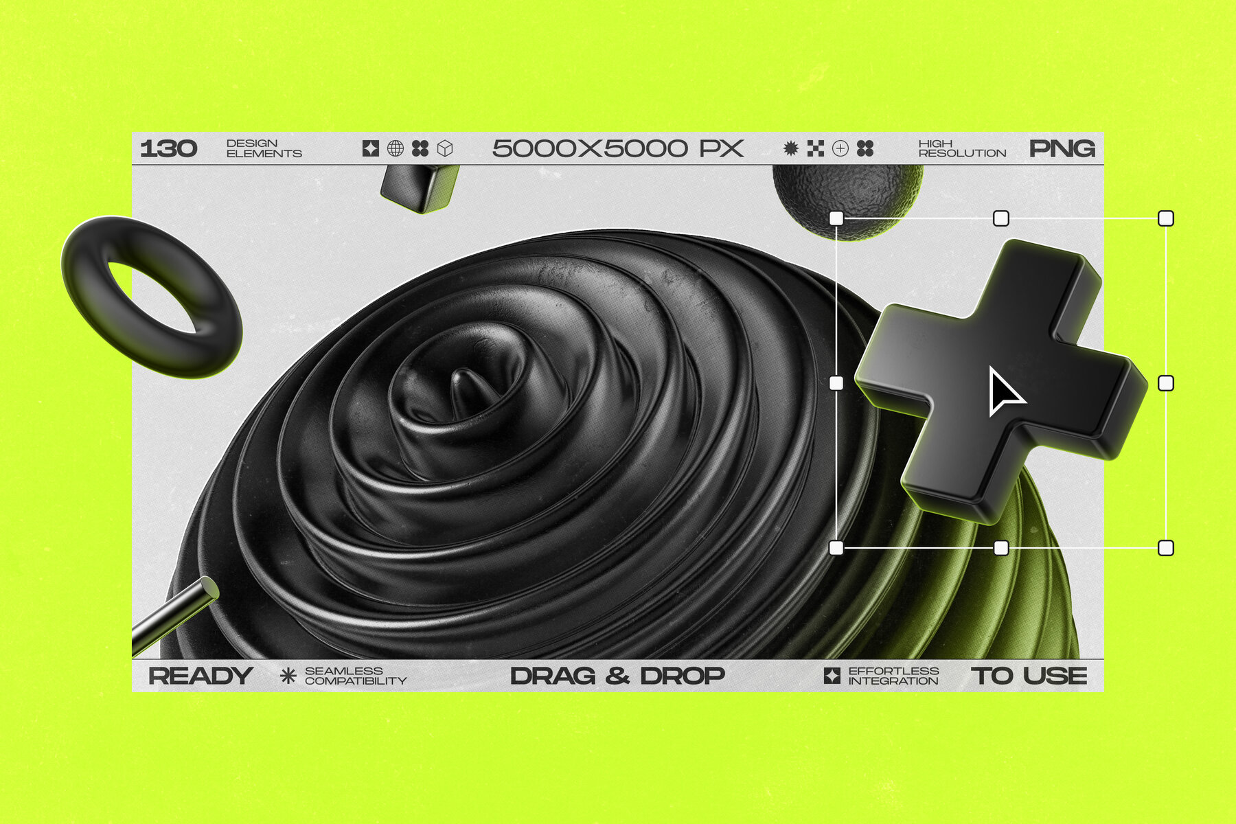 130 Black 3D Elements Collection Vol 1 10