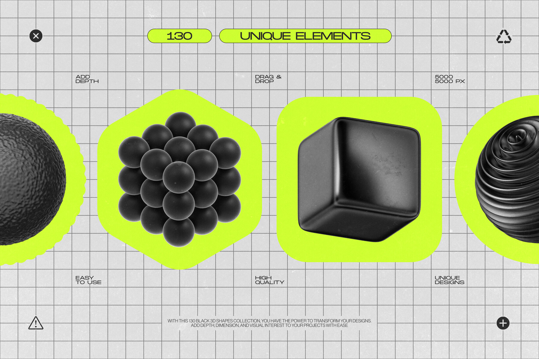 130 Black 3D Elements Collection Vol 1 11