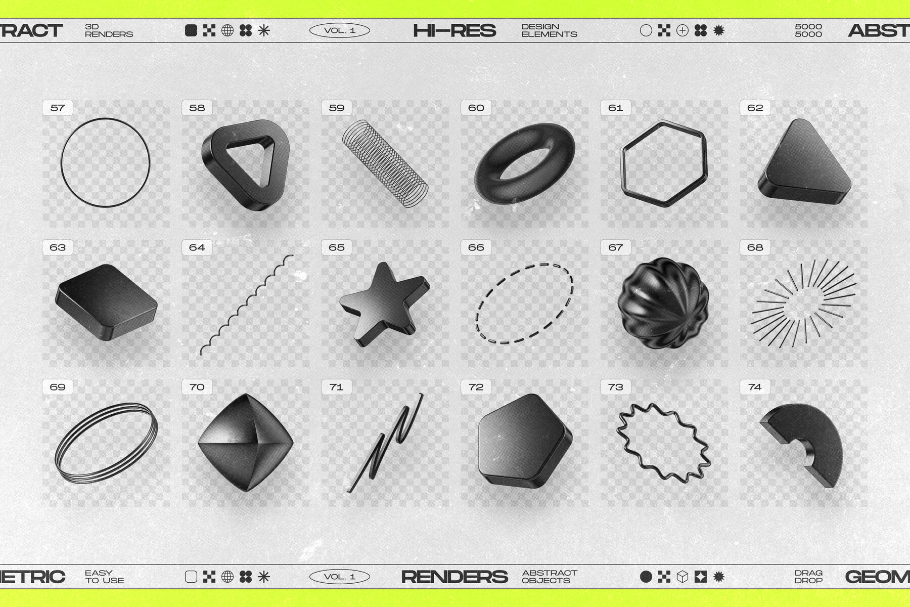 130 Black 3D Elements Collection Vol 1 12